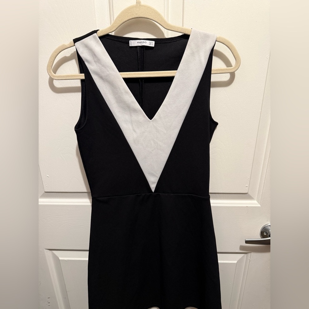 Mango Black and White Sheath Cocktail Dress